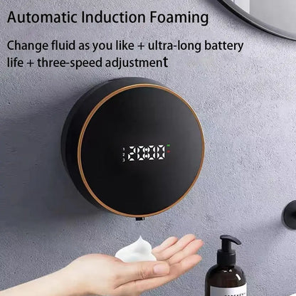 Wall Mounted Automatic Soap Dispenser, 1 Count Rechargeable Touchless Auto Foaming Soap Dispenser, Electric Smart Soap Dispenser for Bathroom Kitchen Restroom