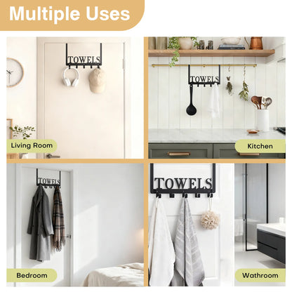 Over the Door Hooks, Door Mount Towel Holder, Towel Rack for Bathroom, Bedroom, Kitchen