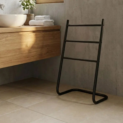 Bathroom Towel Rack without Drilling, Household Multi-Function Towel Storage Hanging Rod, Bathroom Accessories Organizer, Iron Art