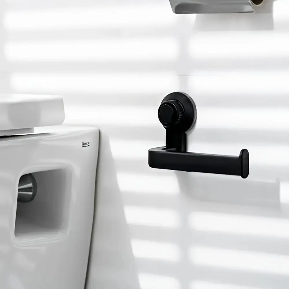 Self-Adhesive Toilet Paper Holder, Rust-Proof Plastic Non-Slip Tissue Rack, Tissue Dispenser, Punch-Free Strong Adhesive Wall Mount Design, Universal Toilet Roll Holder for Bathroom Shower Room, Wall Mounted Dispenser