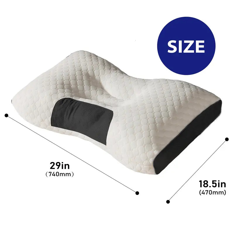 【Weekly Deals】Ufist 2-Pack Ergonomic Neck Low Pillows -Breathable Fabric for Cervical Support, Promotes Deepsleep & Pressure Relief, Ideal for Back and Side Sleeping Positions