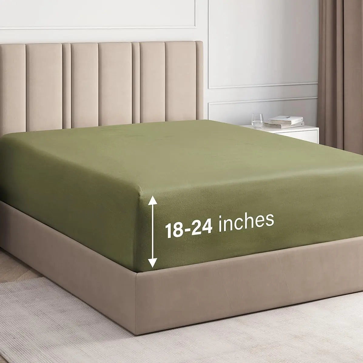 CGK Deep Pocket Fitted Sheet ONLY – Ultra-Soft Microfiber, Wrinkle-Free, Fits up to 24" Mattress (SINGLE SHEET) Soft Comfy Bedding