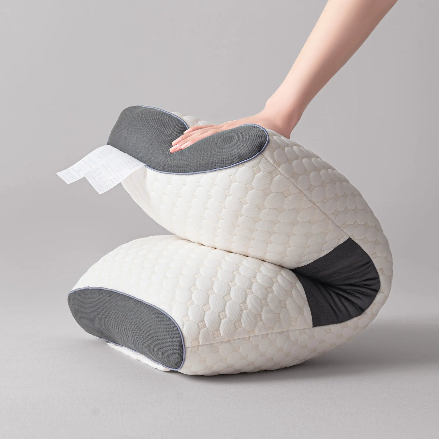 【Weekly Deals】Ufist 2-Pack Ergonomic Neck Low Pillows -Breathable Fabric for Cervical Support, Promotes Deepsleep & Pressure Relief, Ideal for Back and Side Sleeping Positions