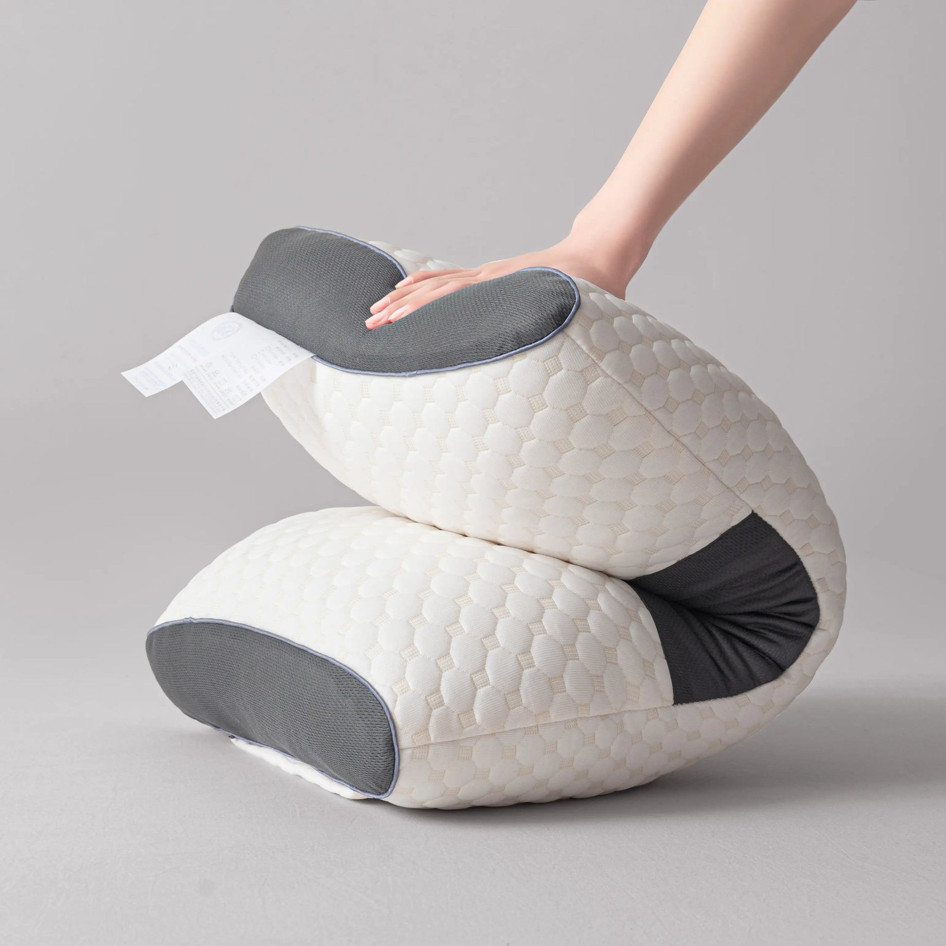 【Weekly Deals】Ufist 2-Pack Ergonomic Neck Low Pillows -Breathable Fabric for Cervical Support, Promotes Deepsleep & Pressure Relief, Ideal for Back and Side Sleeping Positions