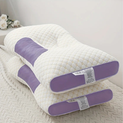 【Weekly Deals】Ufist 2-Pack Ergonomic Neck Low Pillows -Breathable Fabric for Cervical Support, Promotes Deepsleep & Pressure Relief, Ideal for Back and Side Sleeping Positions