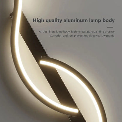 Modern LED Wall Lamp with Wire Control, S-Type Design for Home Decor, Warm Light, Ambient Lighting, Led Mood Light, Suitable for TV Background, Headboard, Corridor, Decorative Wall Light