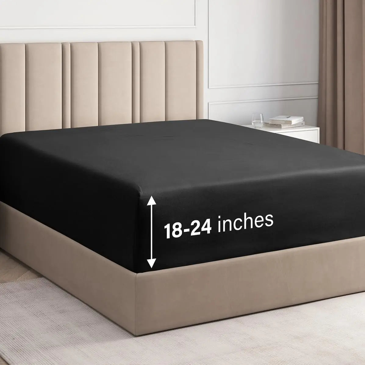CGK Deep Pocket Fitted Sheet ONLY – Ultra-Soft Microfiber, Wrinkle-Free, Fits up to 24" Mattress (SINGLE SHEET) Soft Comfy Bedding