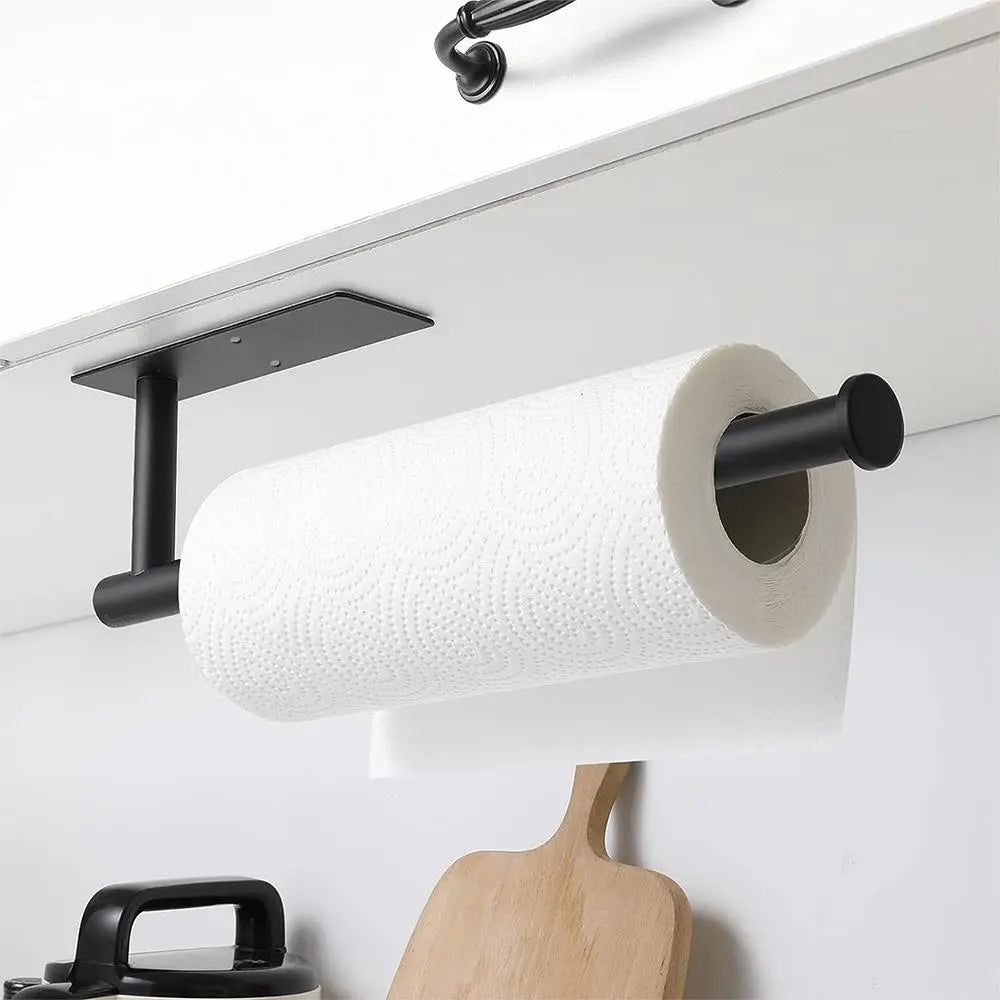 Paper Towel Holder, 1 Count under Cabinet Kitchen Paper Holder, Self-Adhesive/Drilling Towel Holder, Stainless Steel Kitchen Utensil Holder #GLOBAL PICKS