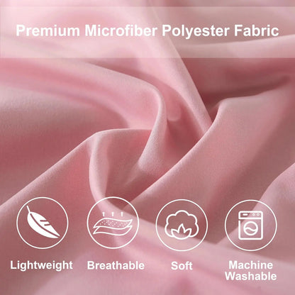 【Summer Wins】Downcool 7Pcs Comforter Sets, Multi-Color Bedding Sets , All Season down Alternative Bedding Comforter Sets with Comforter, Flat Sheet, Fitted Sheet, 2 Pillow Shams & 2 Pillowcases, Pink Bedroom Accessories#Tiktokshopmemorialday