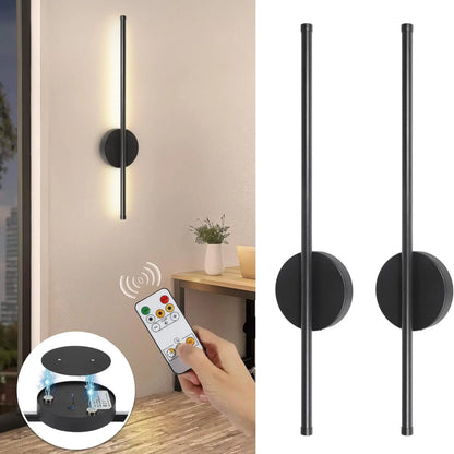 Modern LED Rechargeable Wall Light, 50Cm Line Design, Wire-Free Adhesive Magnetic Installation, Dimmable Remote Control, Bedroom Living Room Decor, Magnetic Dimmable Lights, Dimmable Wall Lamp, Home Decoration Lamp, Indoor Lighting