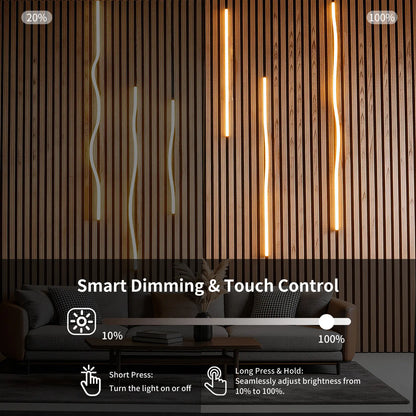 6PCS LED Recessed Light Kit for Wood Slat Wall Panels, Black Silicone Wall Panel Lights, 3000K Warm White, 24V Dimmable Touch Sensor Ambient Lighting Led Lights