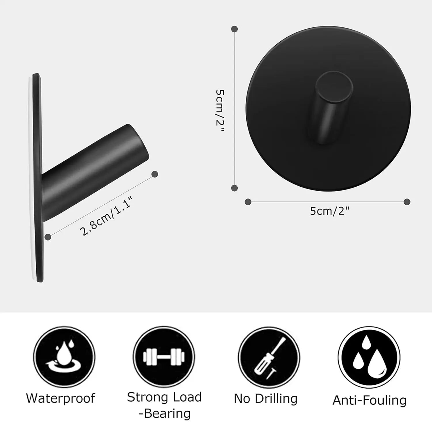 10-Piece Matte Black Stainless Steel Bathroom Hardware Set Includes 2PCS 15.7'' Towel Bars 4PCS Towel Hooks 2PCS Toilet Paper Holder & 2PCS Towel Rings for Modern Bathrooms