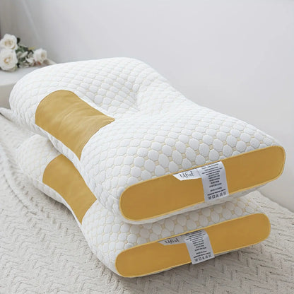 【Weekly Deals】Ufist 2-Pack Ergonomic Neck Low Pillows -Breathable Fabric for Cervical Support, Promotes Deepsleep & Pressure Relief, Ideal for Back and Side Sleeping Positions