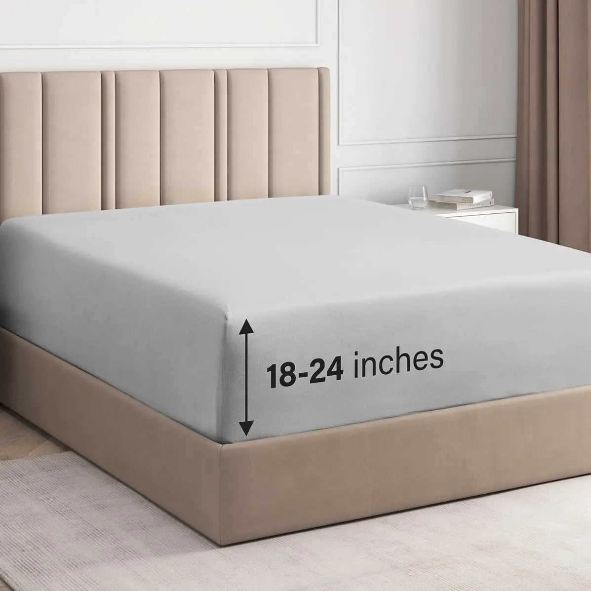 CGK Deep Pocket Fitted Sheet ONLY – Ultra-Soft Microfiber, Wrinkle-Free, Fits up to 24" Mattress (SINGLE SHEET) Soft Comfy Bedding