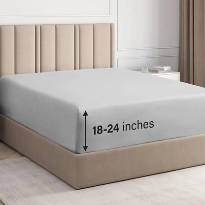 CGK Deep Pocket Fitted Sheet ONLY – Ultra-Soft Microfiber, Wrinkle-Free, Fits up to 24" Mattress (SINGLE SHEET) Soft Comfy Bedding