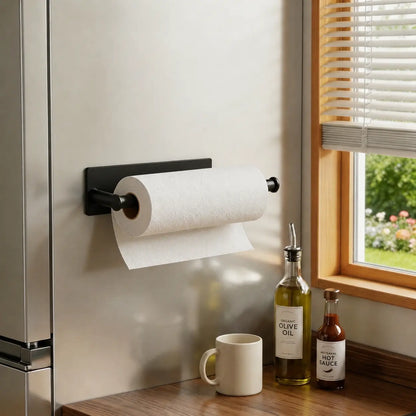 【Father'S Day Gifts】Strong Magnetic Paper Towel Roll Holder, No Drilling Removable Wall Mount Paper Towel Organizer, Portable Reusable Magnet Storage Rack for Fridge Microwave Kitchen Bathroom Washer Home Use