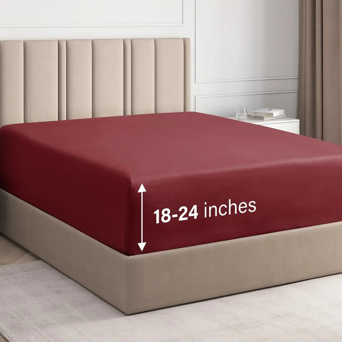 CGK Deep Pocket Fitted Sheet ONLY – Ultra-Soft Microfiber, Wrinkle-Free, Fits up to 24" Mattress (SINGLE SHEET) Soft Comfy Bedding