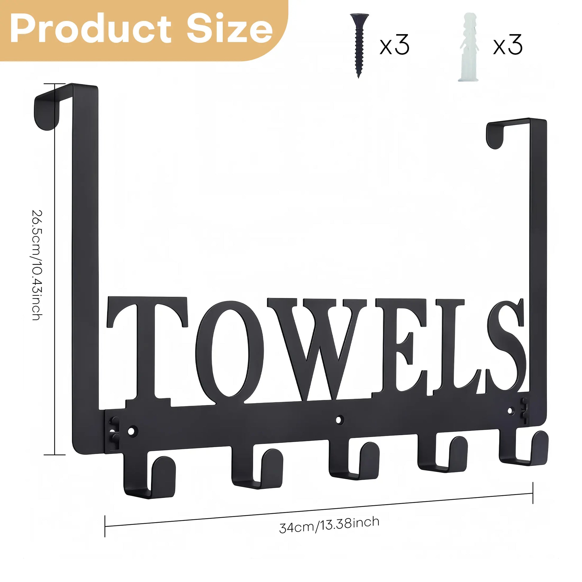 Over the Door Hooks, Door Mount Towel Holder, Towel Rack for Bathroom, Bedroom, Kitchen