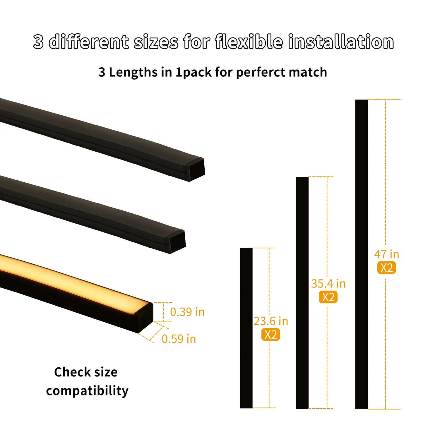 6PCS LED Recessed Light Kit for Wood Slat Wall Panels, Black Silicone Wall Panel Lights, 3000K Warm White, 24V Dimmable Touch Sensor Ambient Lighting Led Lights