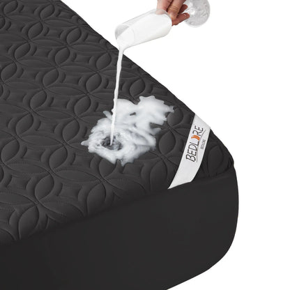 【Summerwins】Bedlore Cooling Waterproof Fitted Sheet Big Copper Coins | Bamboo Deep Pocket Mattress Cover | Soft Breathable Non-Slip]