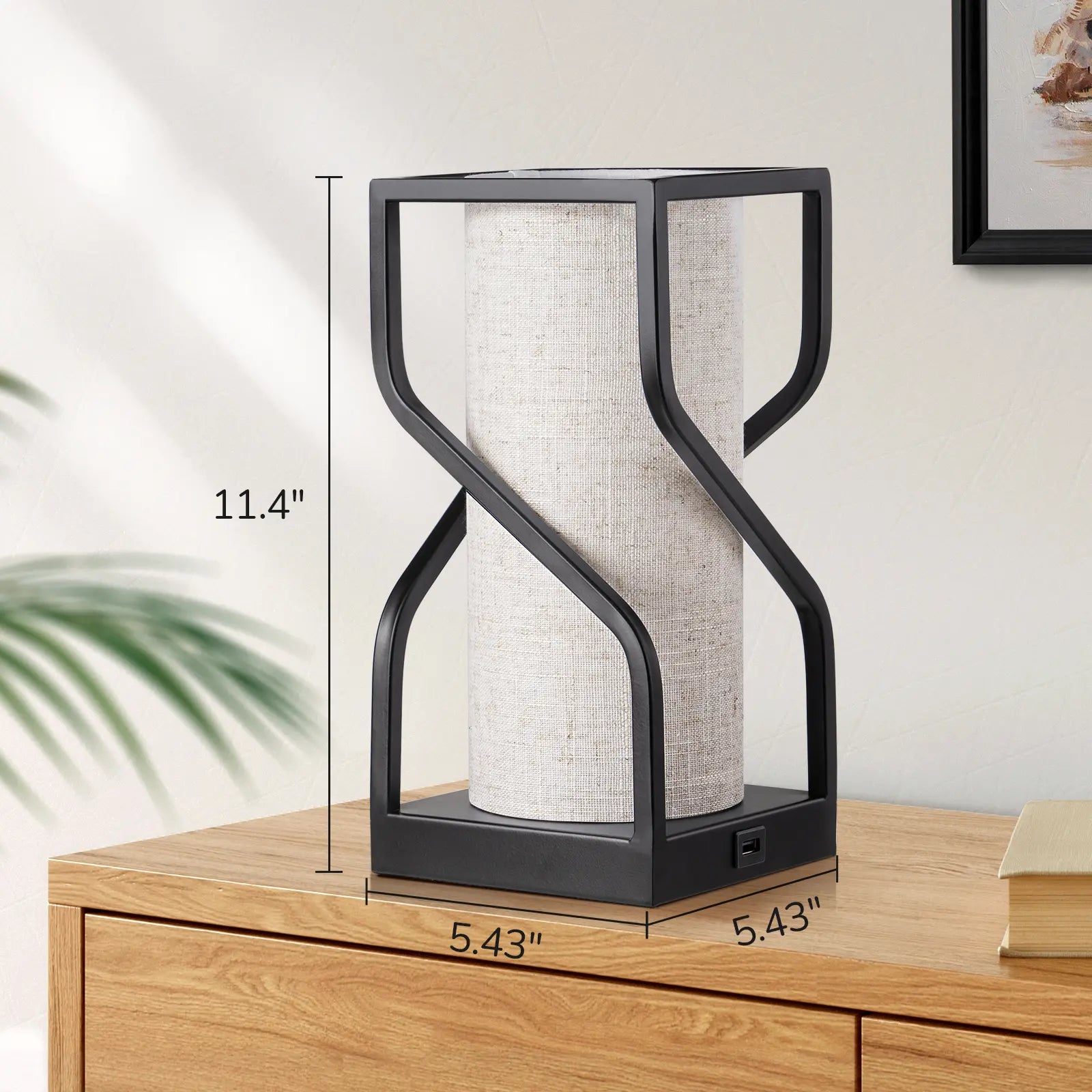EDISHINE Minimalist Nordic 3D LED Touch Control Ambiance Angled Table Lamp, Stepless Dimmable Eye-Caring Optical Illusion Desk Lamp, Desk Accessory for Bedroom, Living Room