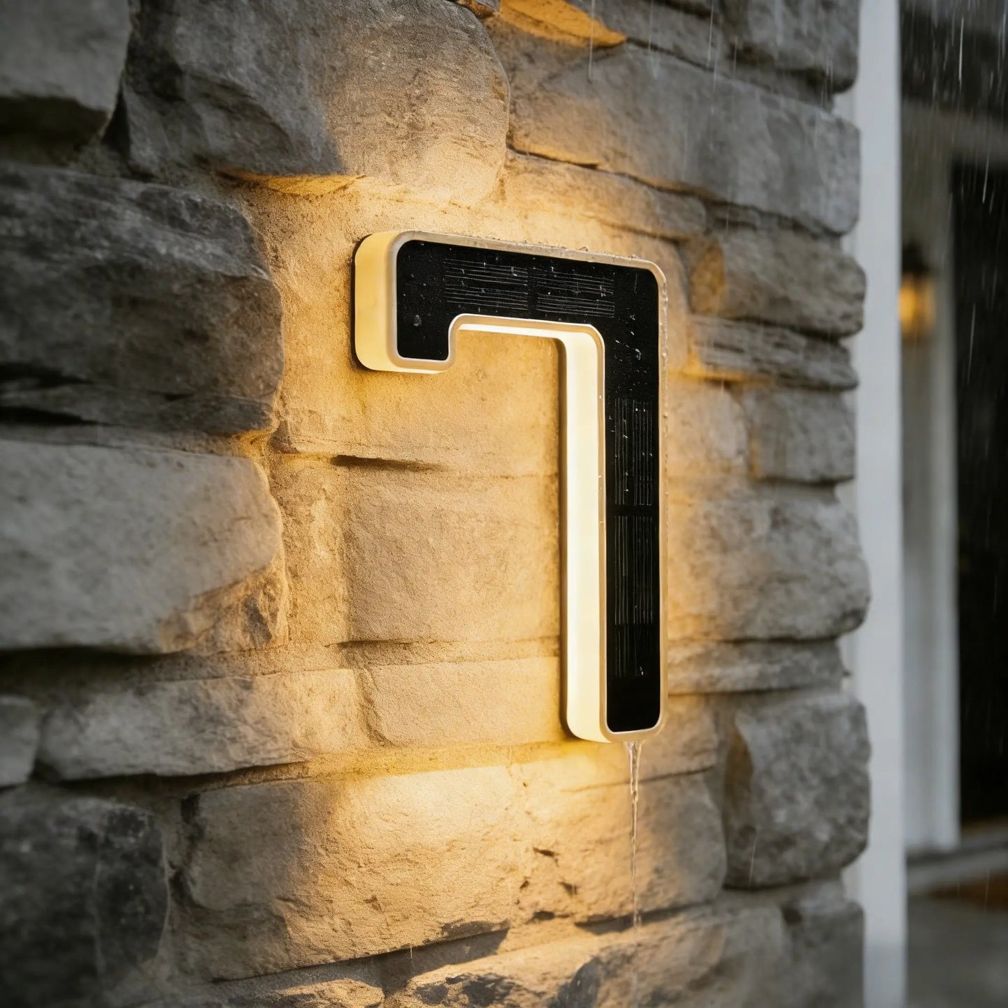 ISUNMEA 6.7 Inch Solar Lighted House Numbers for Outside, Light up Waterproof LED Address Signs for Houses, Backlit Illuminated Exterior Modern House Numbers Light