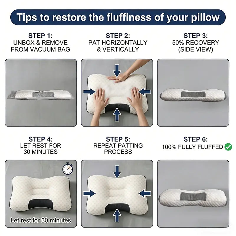 【Weekly Deals】Ufist 2-Pack Ergonomic Neck Low Pillows -Breathable Fabric for Cervical Support, Promotes Deepsleep & Pressure Relief, Ideal for Back and Side Sleeping Positions