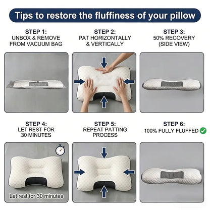 【Weekly Deals】Ufist 2-Pack Ergonomic Neck Low Pillows -Breathable Fabric for Cervical Support, Promotes Deepsleep & Pressure Relief, Ideal for Back and Side Sleeping Positions