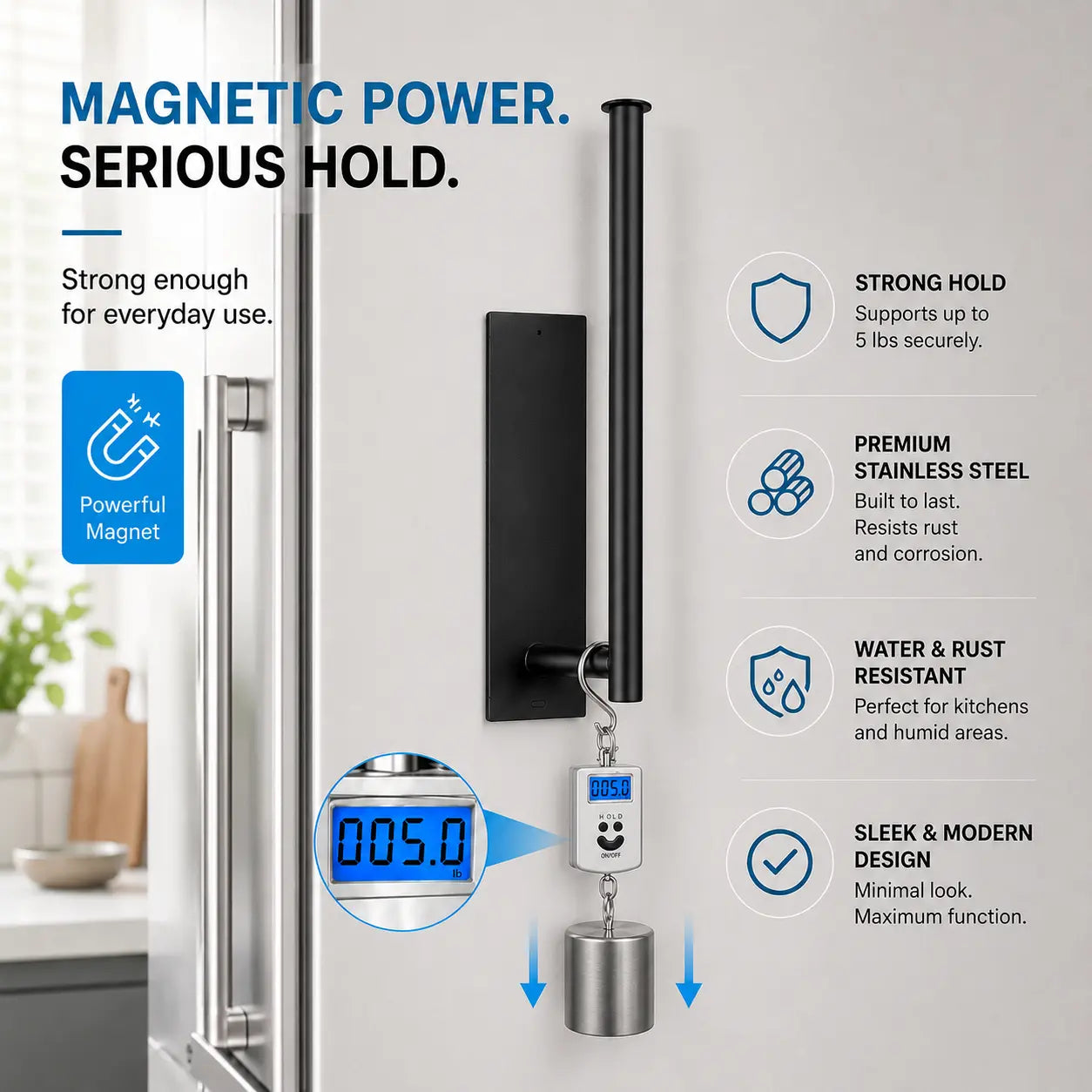 【Father'S Day Gifts】Strong Magnetic Paper Towel Roll Holder, No Drilling Removable Wall Mount Paper Towel Organizer, Portable Reusable Magnet Storage Rack for Fridge Microwave Kitchen Bathroom Washer Home Use