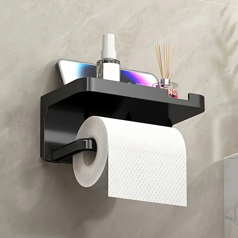 1Pcs Bathroom Toilet Rack/Tissue Rack, Wall-Mounted Toilet Bathroom Toilet Perforated Face Rack, Tissue Holder, Bathroom Accessories