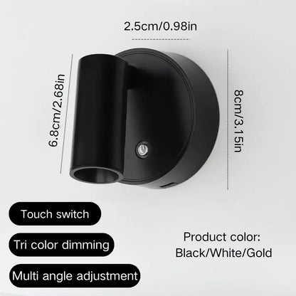 Magnetic Wall-Mount LED Light, Rechargeable Battery-Powered Touch-Control Night Light with Adjustable Brightness, Ideal for Bedroom, Dining Room and Art Display